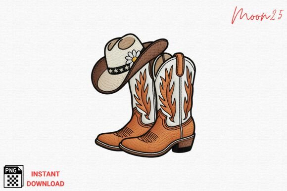 Cowgirl Boots and Hat Embroidery PNG Review