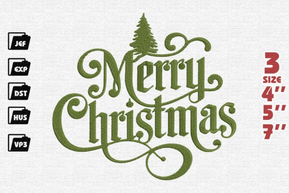Elegant Merry Christmas Flourish Embroidery Design Review