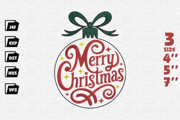 Festive Merry Christmas Typography Ornament Review