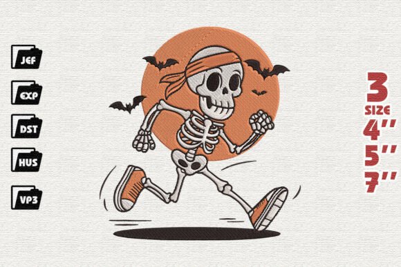 Halloween Running Skeleton Embroidery Design Review