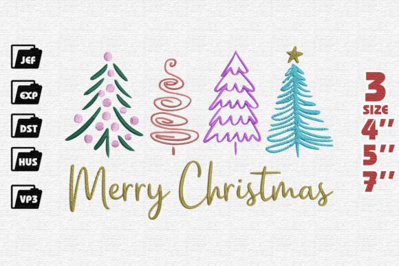 Merry Christmas Whimsical Trees Embroidery Review