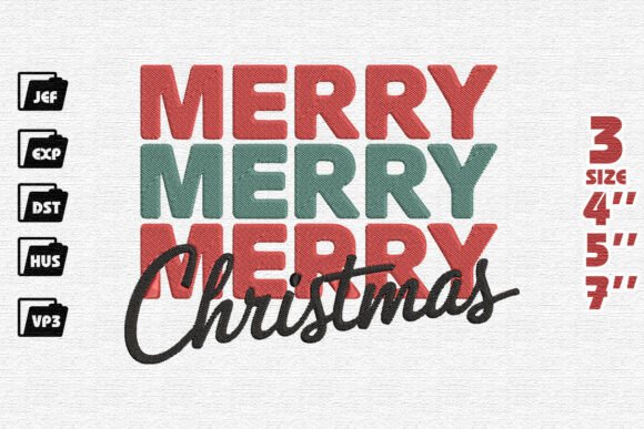 Modern Stacked Merry Christmas Embroidery Review