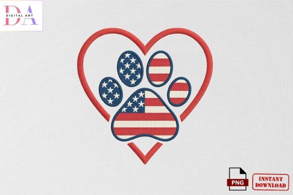 Patriotic Paw Heart Embroidery PNG Review