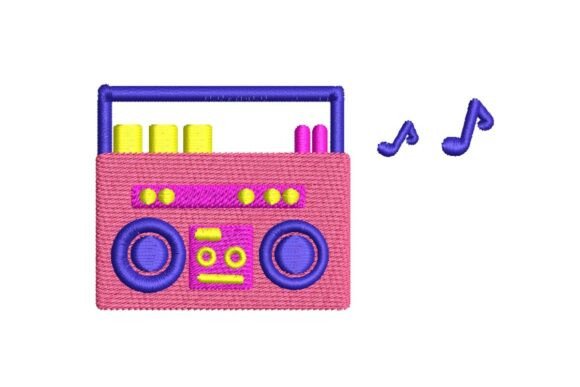 Retro 80s Boombox Stereo Embroidery Design Review