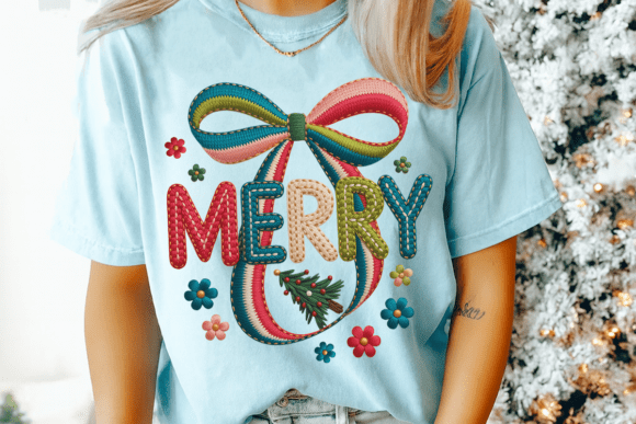 Tufted Embroidery Ribbon Bow Merry Png Review