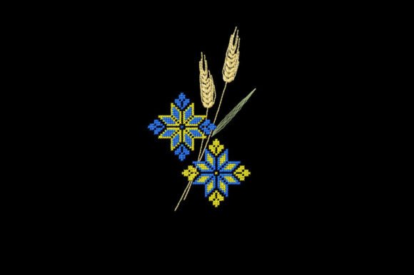 Ukrainian Folk Embroidery Design. Wheat.