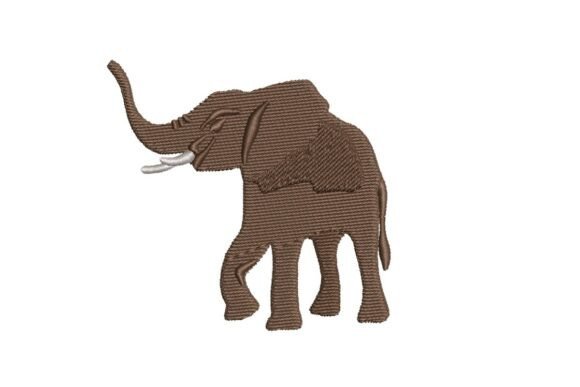 Walking Elephant with Raised Trunk Embroidery Design Review
